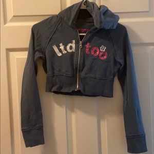 Crop zip-up hoodie. Limited too size 14